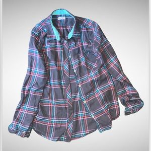 Girls 16 Cat & Jack Plaid Flannel Shirt
